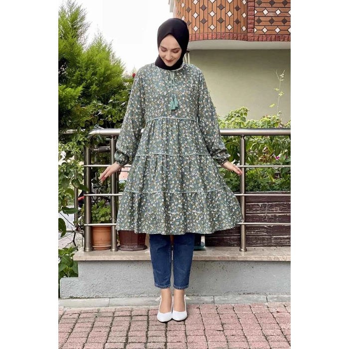 Moda Çizgi Desenli Tunik