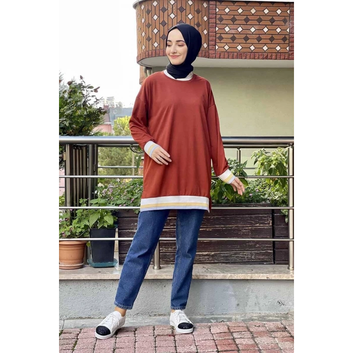 Moda Çizgi Desenli Tunik