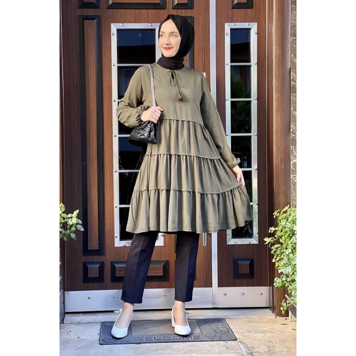 Moda Çizgi Desenli Tunik