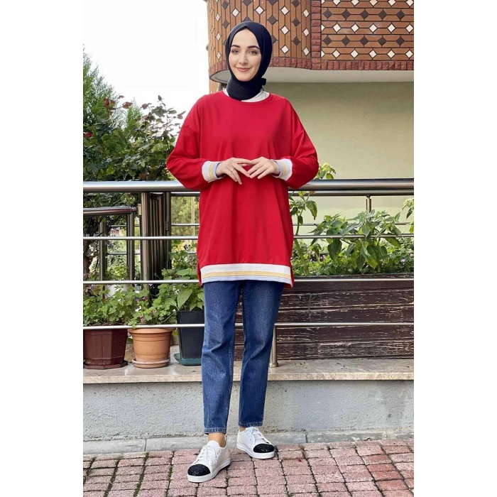 Moda Çizgi Desenli Tunik