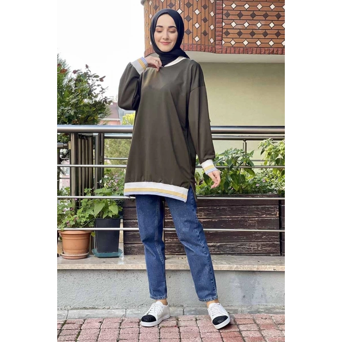 Moda Çizgi Desenli Tunik