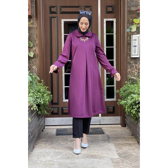 Moda Çizgi Desenli Tunik