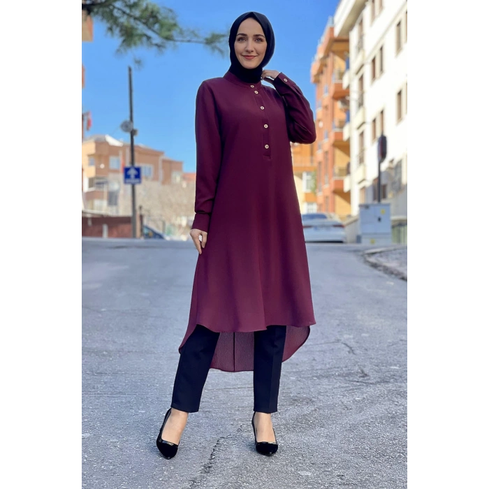 Moda Çizgi Desenli Tunik