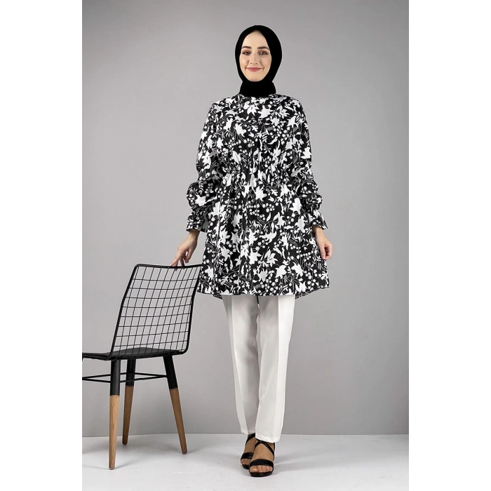 Moda Çizgi Desenli Tunik