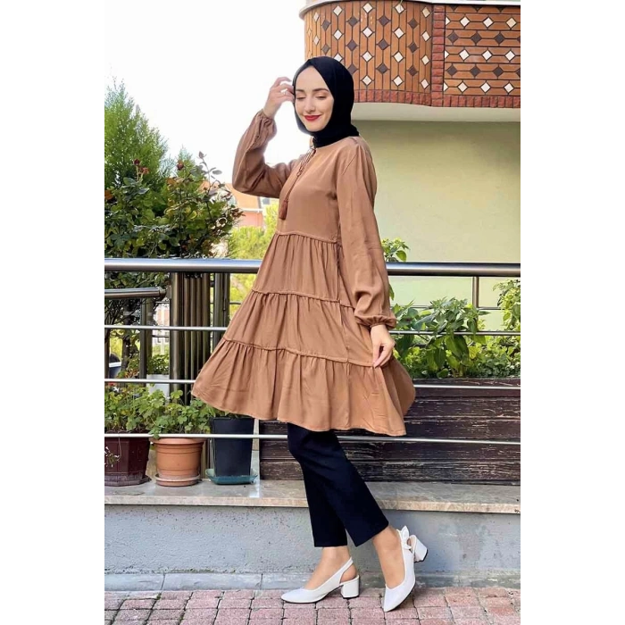 Moda Çizgi Desenli Tunik