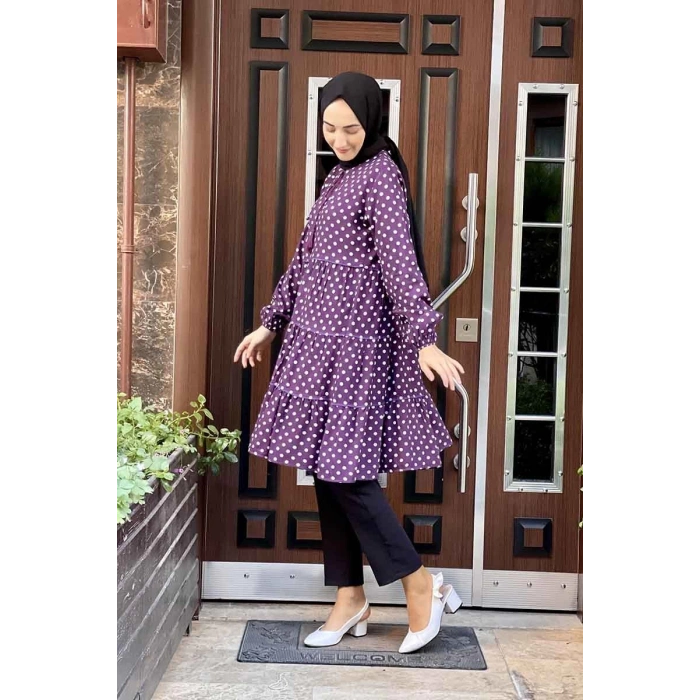 Moda Çizgi Desenli Tunik