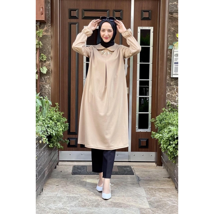 Moda Çizgi Desenli Tunik