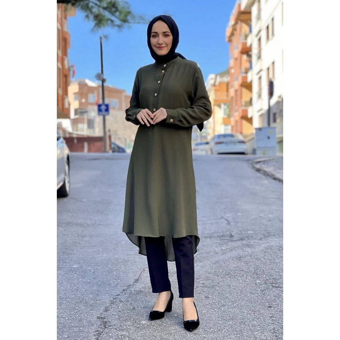 Moda Çizgi Desenli Tunik