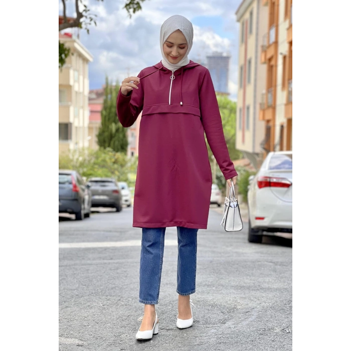 Moda Çizgi Desenli Tunik