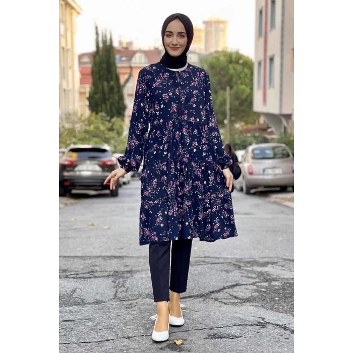 Moda Çizgi Desenli Tunik