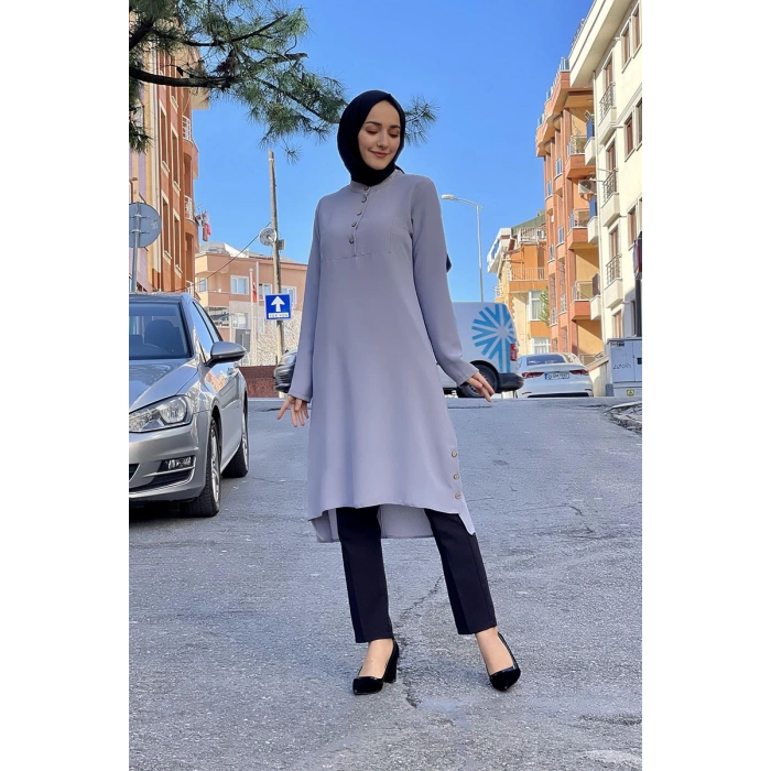 Moda Çizgi Desenli Tunik