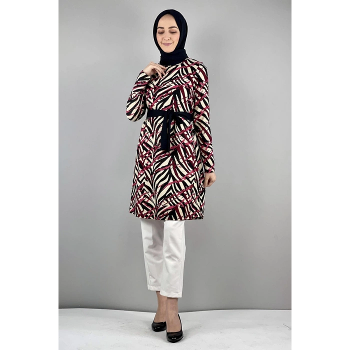 Moda Çizgi Desenli Tunik