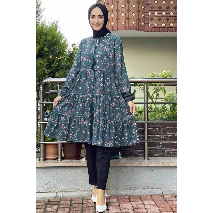 Moda Çizgi Desenli Tunik