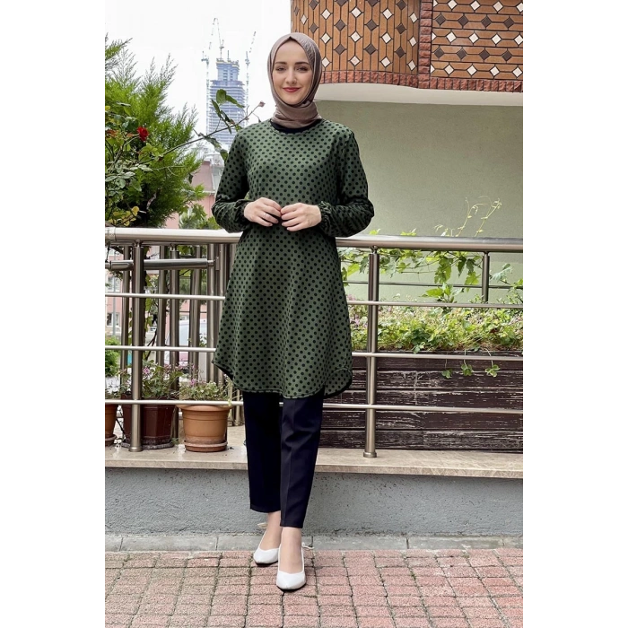 Moda Çizgi Desenli Tunik