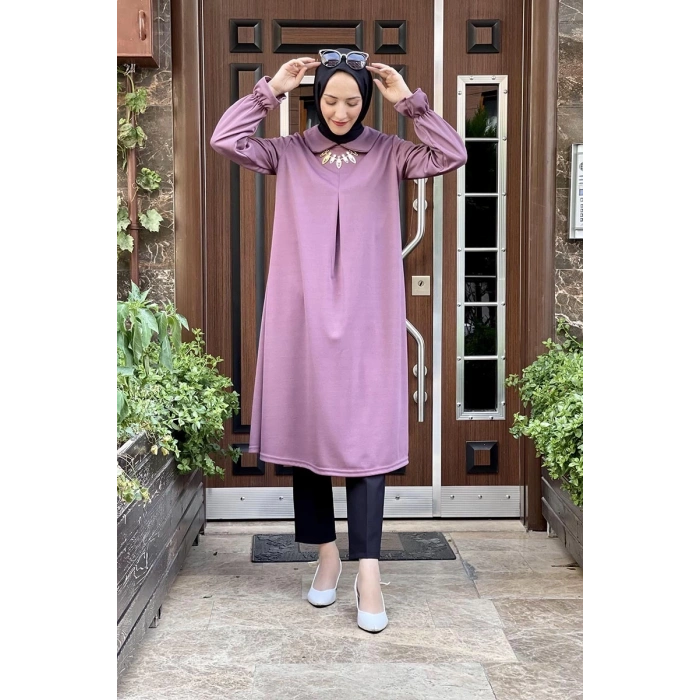 Moda Çizgi Desenli Tunik