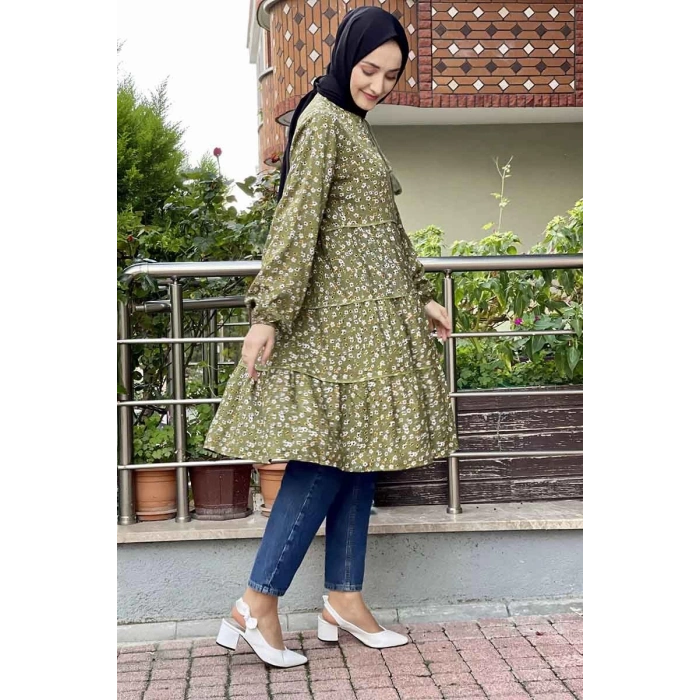 Moda Çizgi Desenli Tunik