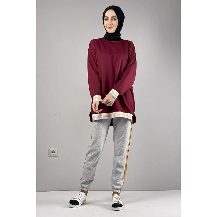 Moda Çizgi Desenli Tunik