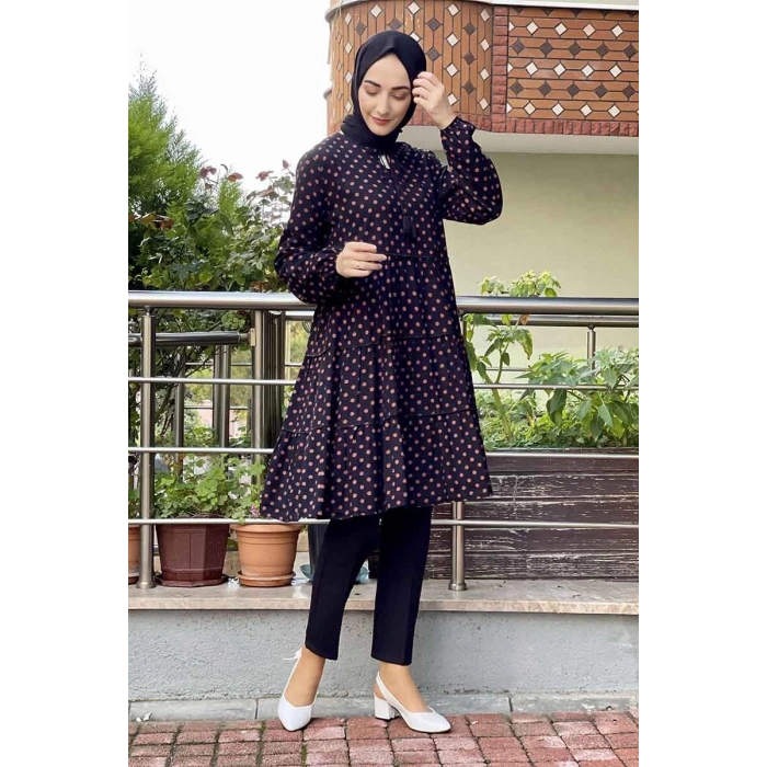 Moda Çizgi Desenli Tunik