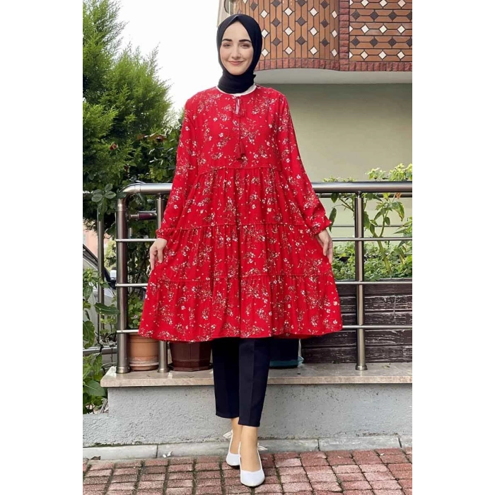 Moda Çizgi Desenli Tunik