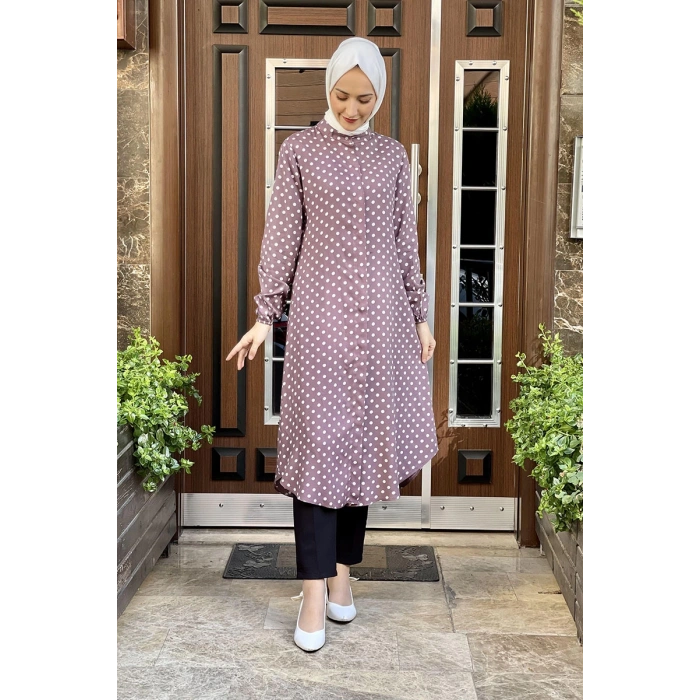 Moda Çizgi Desenli Tunik