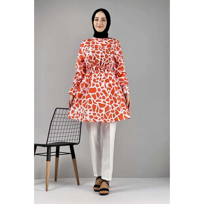 Moda Çizgi Desenli Tunik