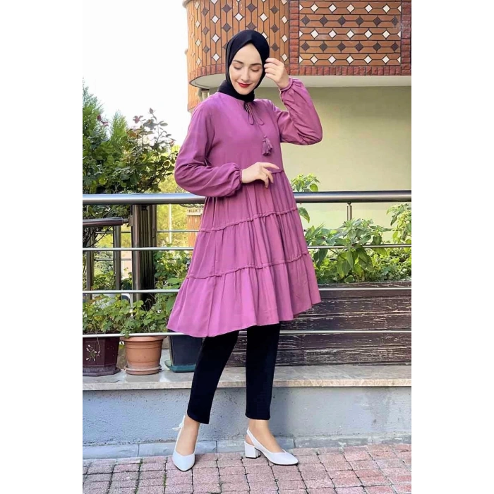 Moda Çizgi Desenli Tunik