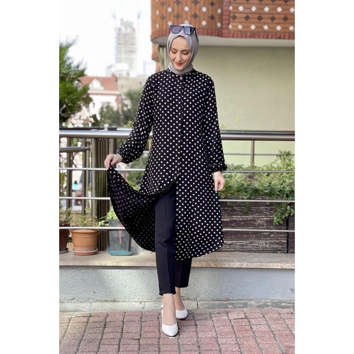 Moda Çizgi Desenli Tunik