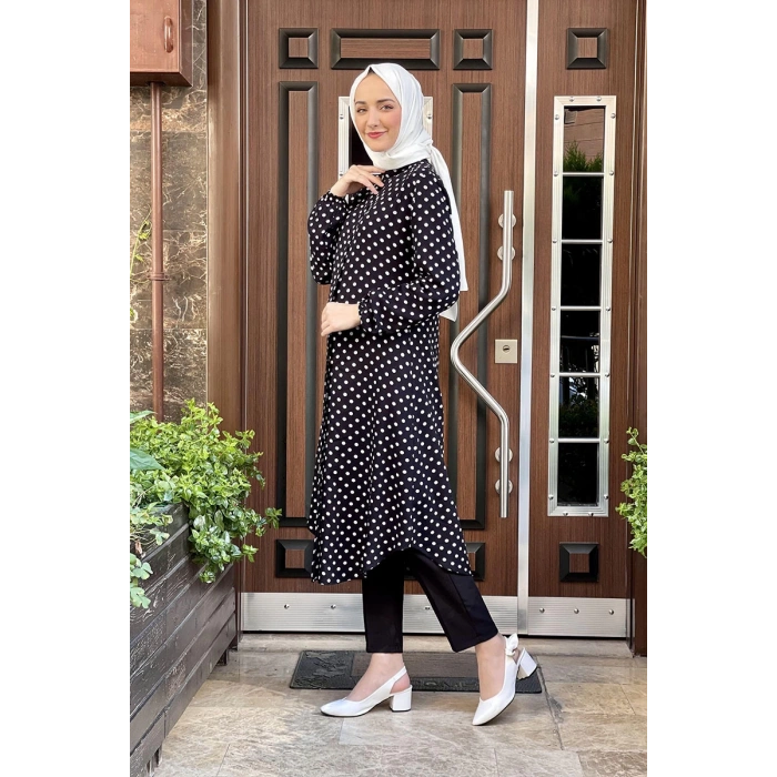 Moda Çizgi Desenli Tunik