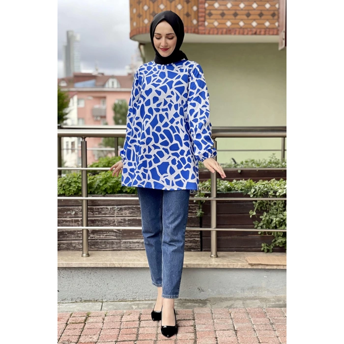 Moda Çizgi Desenli Tunik