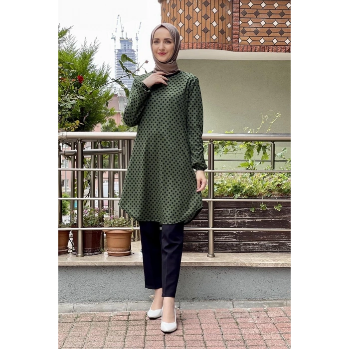 Moda Çizgi Desenli Tunik