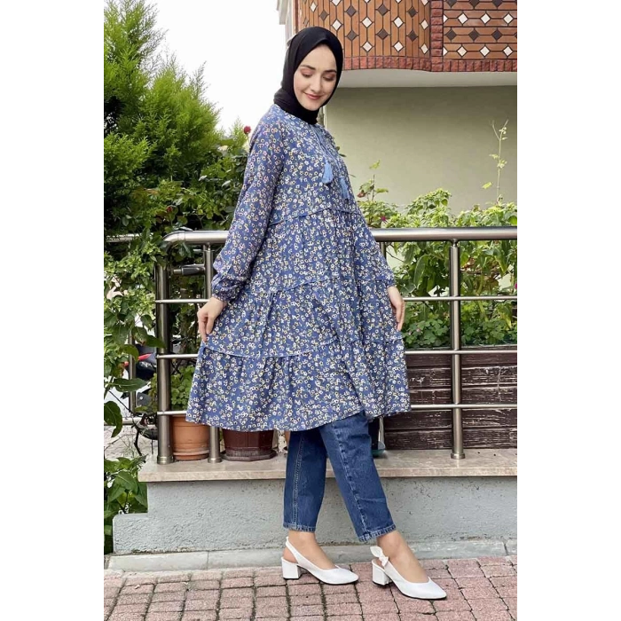 Moda Çizgi Desenli Tunik