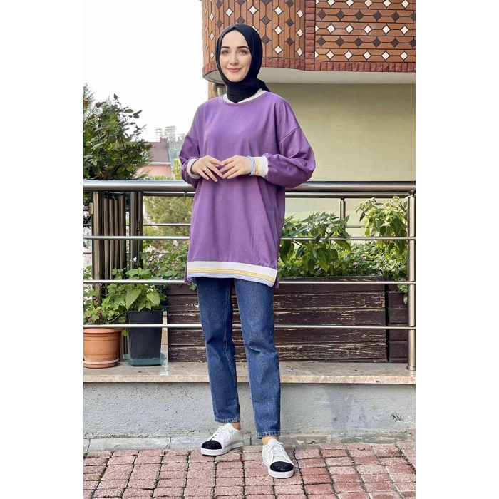 Moda Çizgi Desenli Tunik