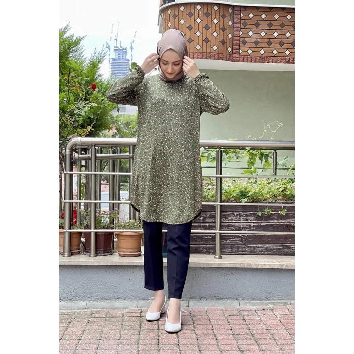 Moda Çizgi Desenli Tunik