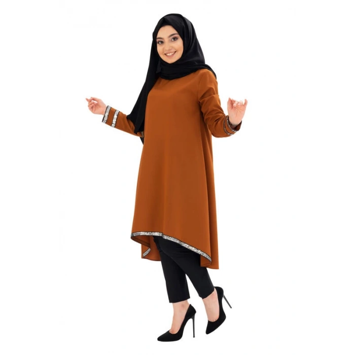 Moda Çizgi Desenli Tunik