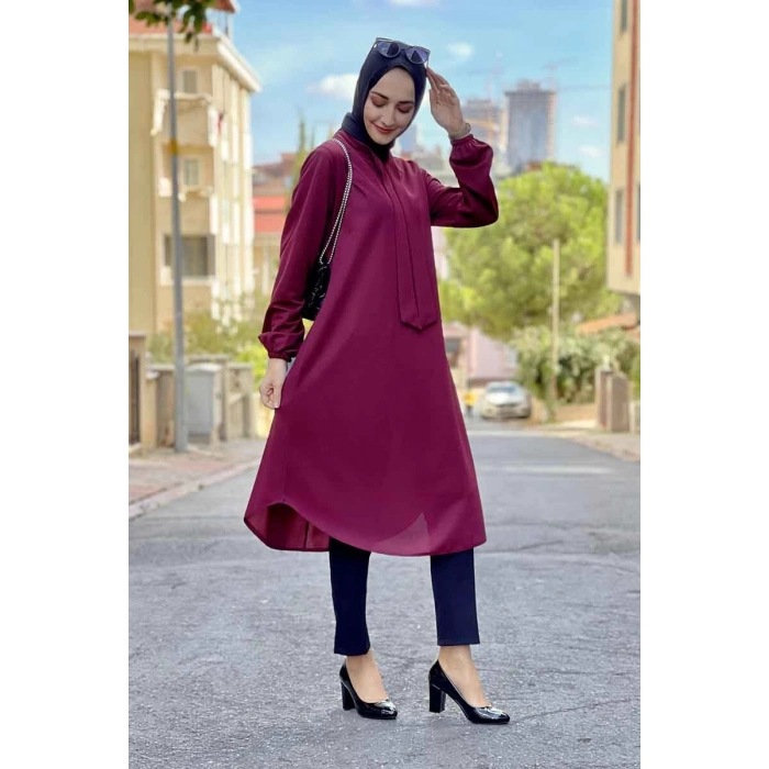 Moda Çizgi Desenli Tunik