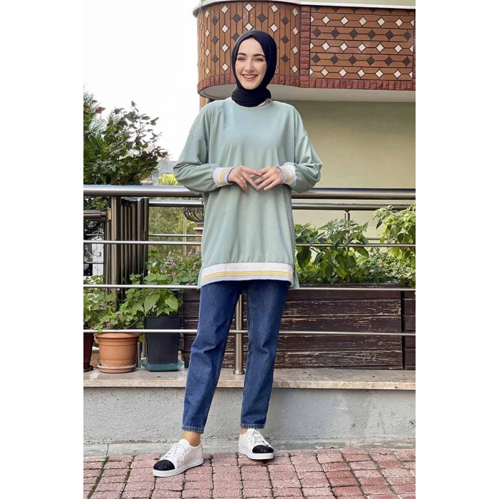 Moda Çizgi Desenli Tunik