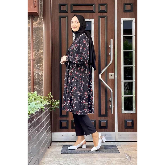 Moda Çizgi Desenli Tunik