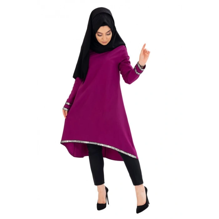 Moda Çizgi Desenli Tunik