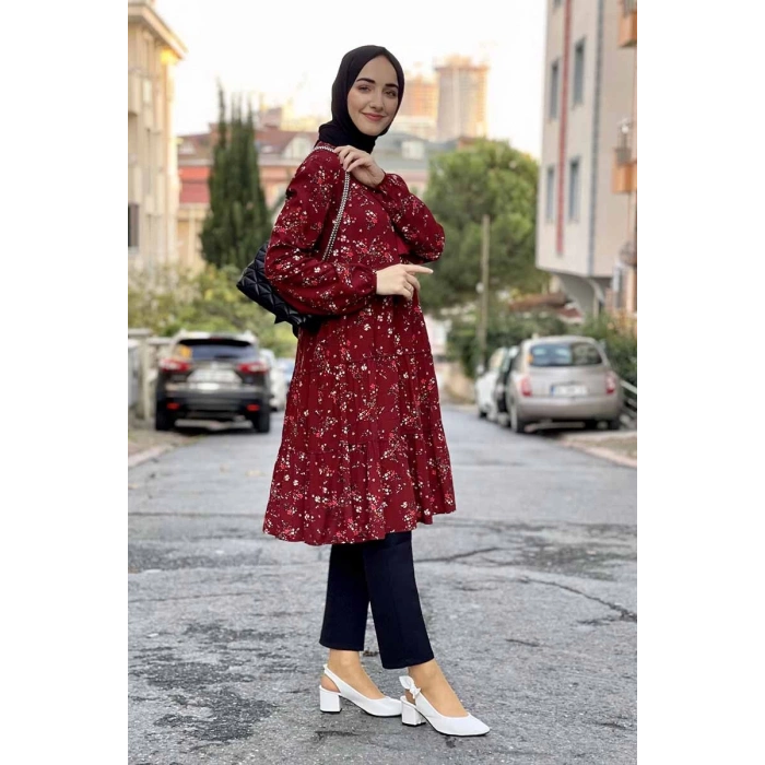 Moda Çizgi Desenli Tunik