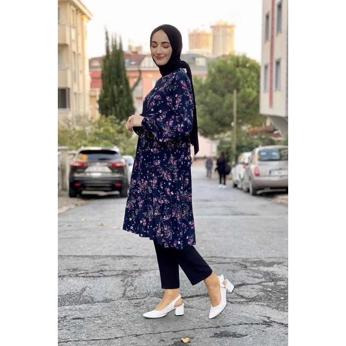 Moda Çizgi Desenli Tunik