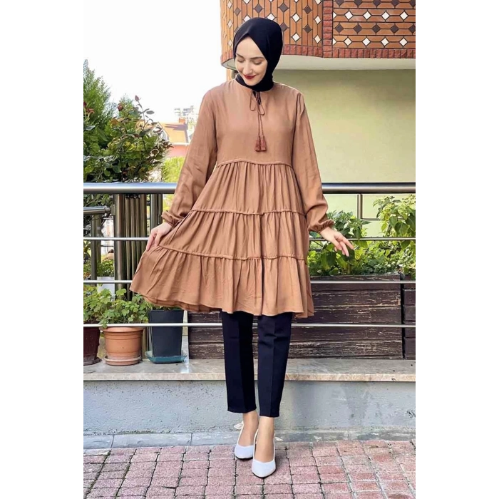 Moda Çizgi Desenli Tunik