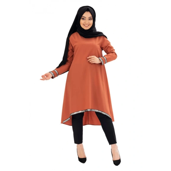 Moda Çizgi Desenli Tunik