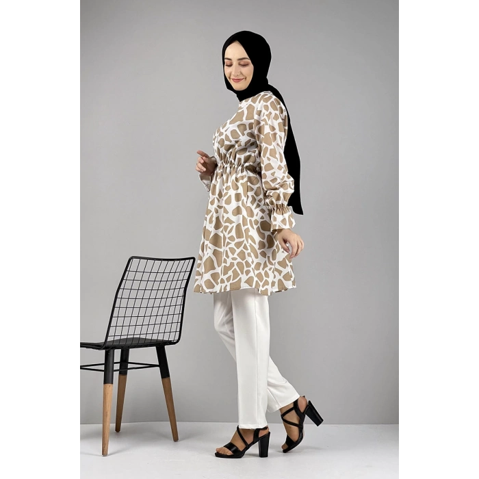 Moda Çizgi Desenli Tunik