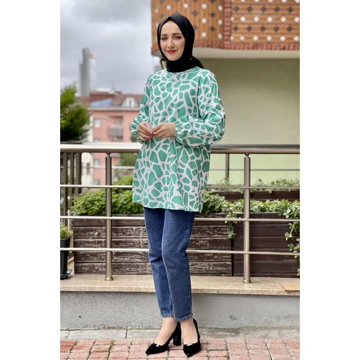 Moda Çizgi Desenli Tunik