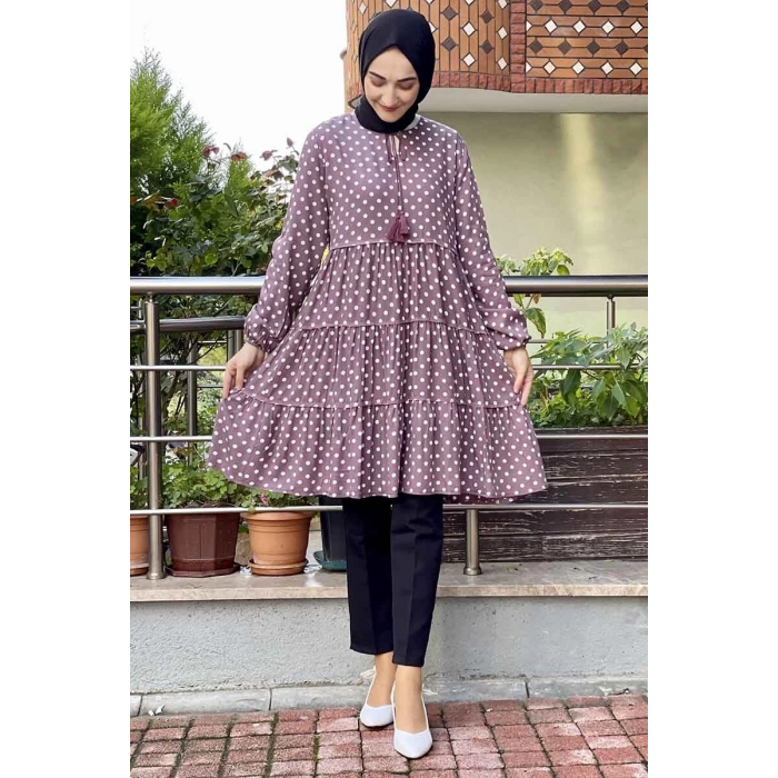 Moda Çizgi Desenli Tunik