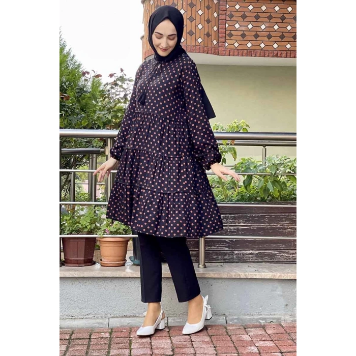 Moda Çizgi Desenli Tunik