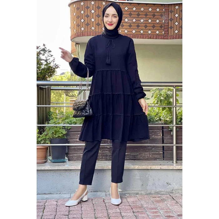 Moda Çizgi Desenli Tunik