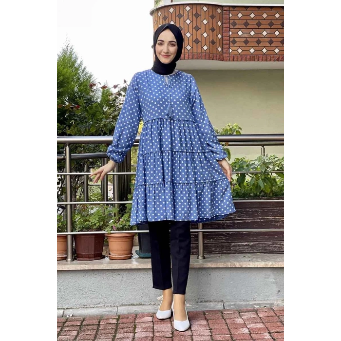 Moda Çizgi Desenli Tunik