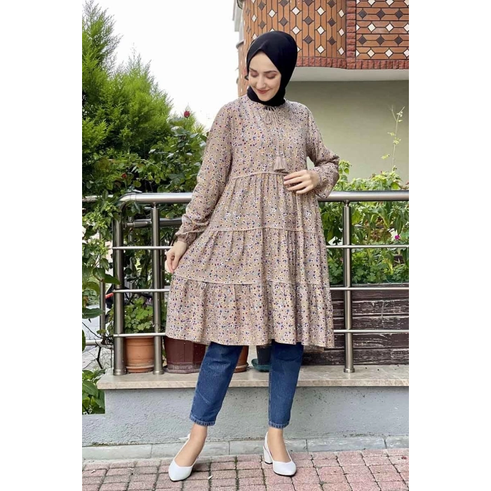 Moda Çizgi Desenli Tunik