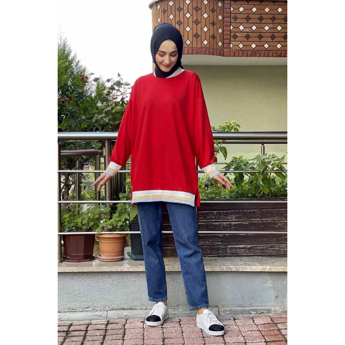 Moda Çizgi Desenli Tunik